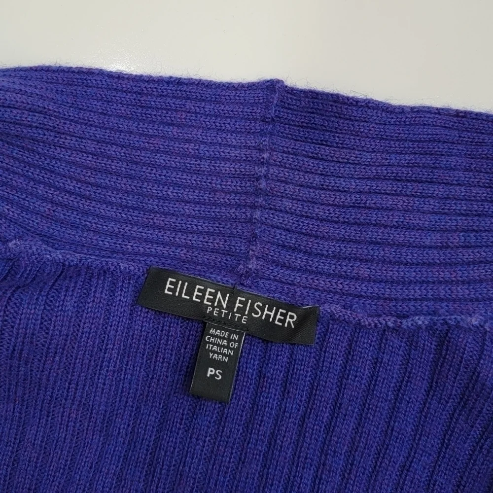 Eileen Fisher Drape Front Wool Cardigan